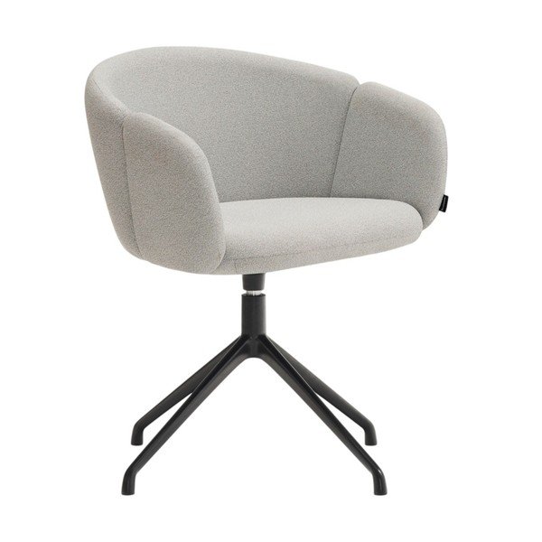 Scaun de living gri deschis cu cotiere tapițat Add – Teulat