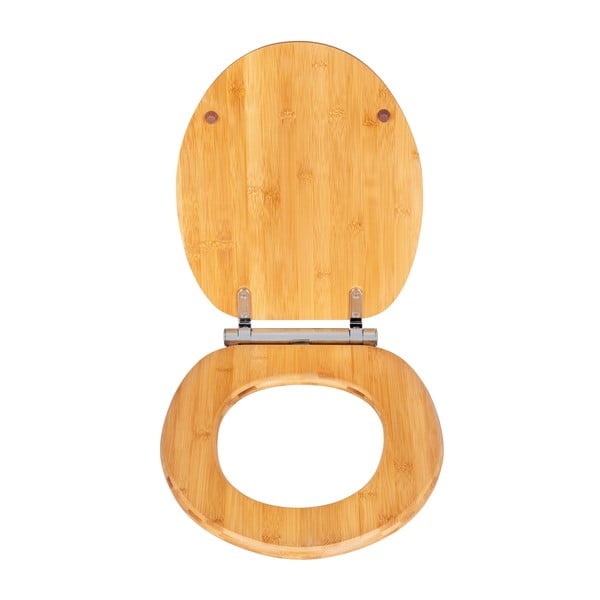 Capac WC din lemn cu sistem de închidere lentă Wenko Bambusa, 35 x 41 cm-image-1