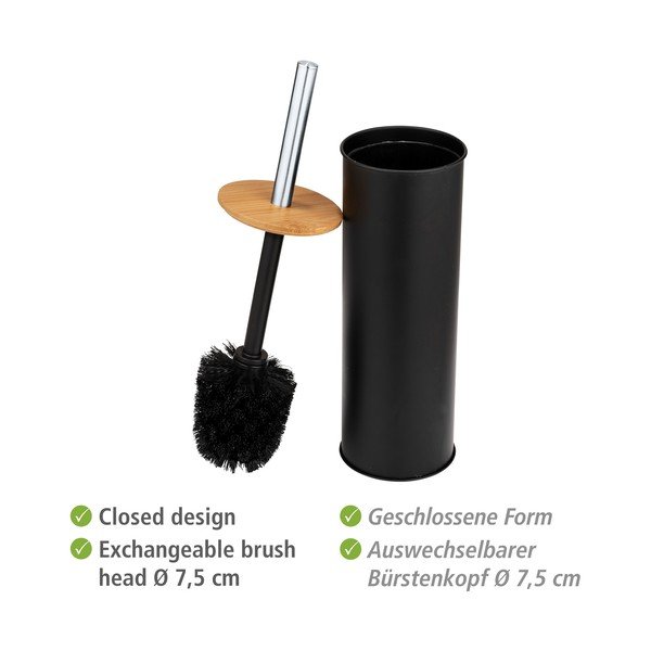 Perie de WC neagră din oțel Tortona – Wenko-image-4