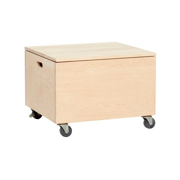 Cutie pentru depozitare pe roți din lemn de stejar Hübsch Oak Wooden Box