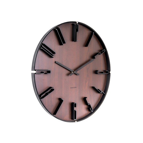 Ceas de perete Karlsson Sentient, ⌀ 40 cm, maro-image-1