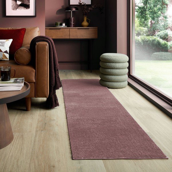 Covor tip traversă roz din fibre reciclate 60x230 cm Sheen – Flair Rugs-image-1