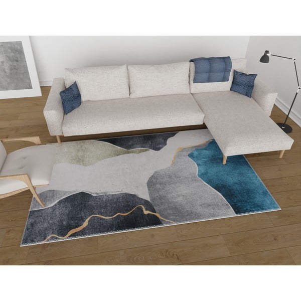 Covor albastru-gri lavabil 160x230 cm – Vitaus-image-1