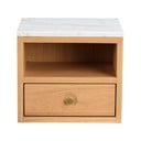 Noptieră natural  cu blat cu aspect de marmură Whitmore – Rowico