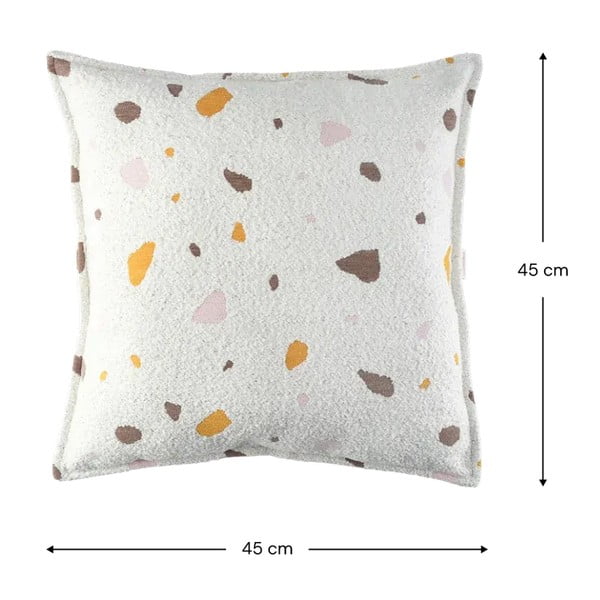 Pernă decorativă pentru copii crem cu tapițerie din țesătură bouclé/cu tapițerie din chenille Terrazzo Block – Wigiwama-image-3
