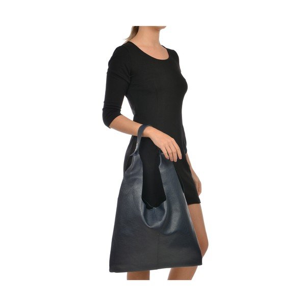 Geantă din piele Sofia Cardoni Hobo, albastru închis-image-2