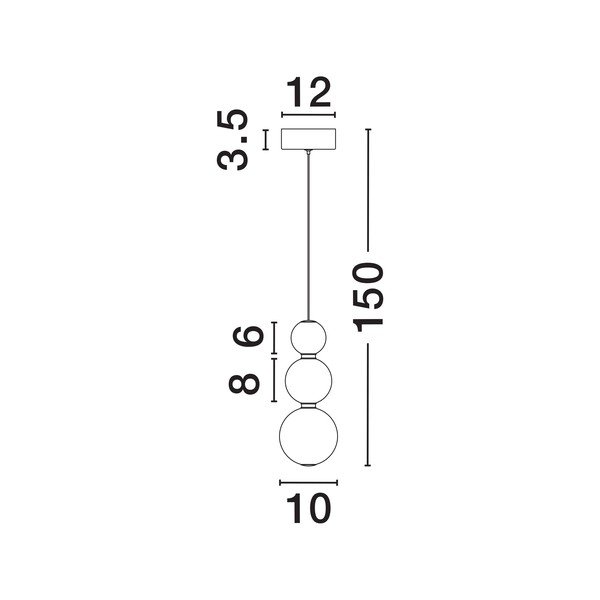 Lustră albă/aurie LED din metal cu abajur din sticlă ø 10 cm Perla – Nova Luce-image-1