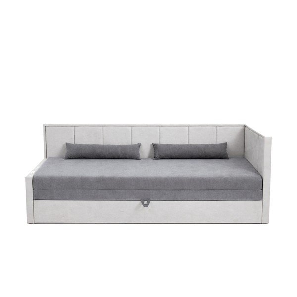 Canapea gri extensibilă/cu spațiu de depozitare cu tapițerie din chenille 214 cm Fulgeo – ELTAP-image-2