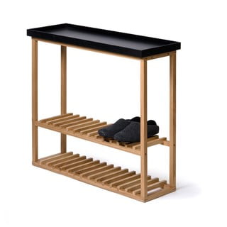 Etajeră încălțăminte/masă auxiliară cu blat negru Wireworks Hello Storage