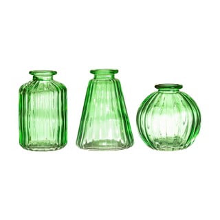 Set 3 vaze din sticlă Sass & Belle Bud, verde