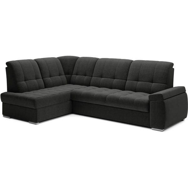 Colțar gri închis extensibil/cu spațiu de depozitare (cu colț pe partea stângă/în formă de ”L”) Sado – ELTAP-image-2