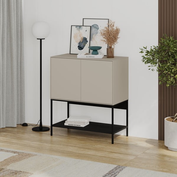 Dulap negru/crem 80x90x40 cm Amira – Marckeric-image-3