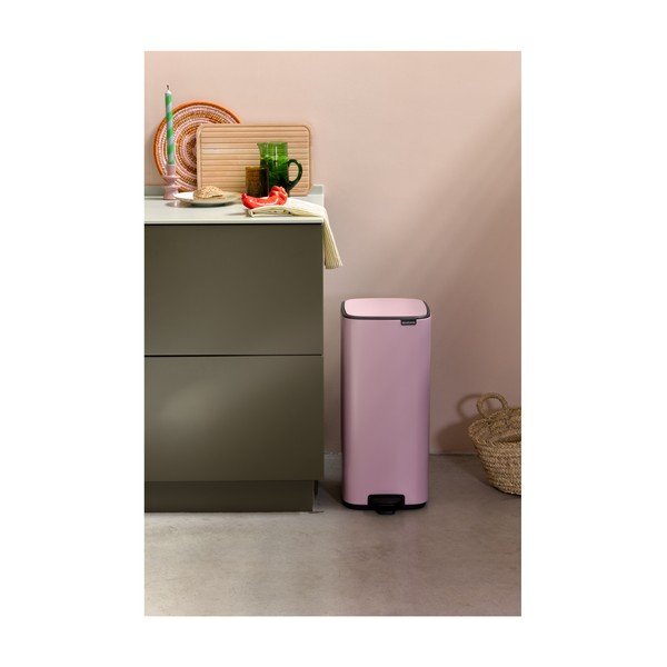 Coș de gunoi roz cu pedală din oțel 30 l Bo – Brabantia-image-1
