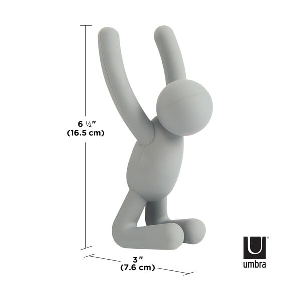 Cârlige 3 buc. de montat pe perete din plastic Buddy – Umbra-image-4