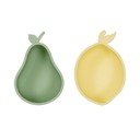 Boluri pentru copii galbene/verzi 2 buc. din silicon Lemon & Pear – OYOY Mini