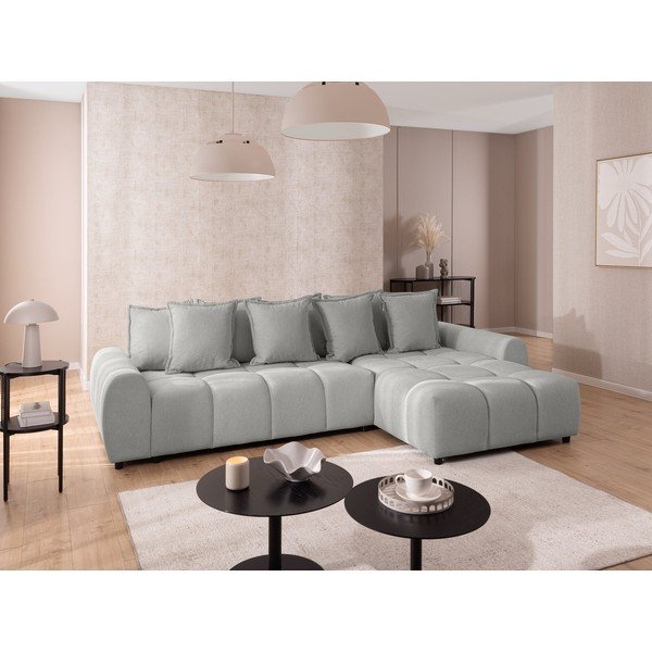 Colțar gri deschis (cu colț pe partea dreaptă/cu șezlong) Albane  – Ropez-image-1