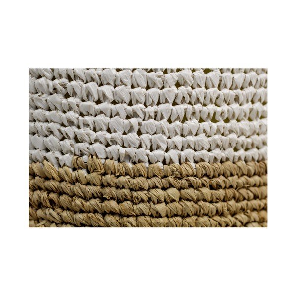Puf din rafie cu detalii albe HSM collection Raffia, 40 x 50 cm-image-1