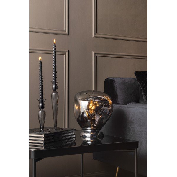 Sfeșnic din sticlă PT LIVING Swirl, înălțime 17 cm, maro-image-1