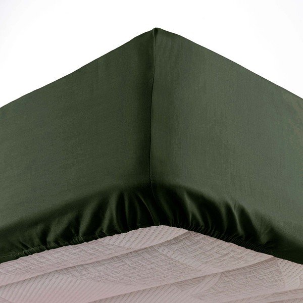 Cearceaf kaki din microfibră cu elastic 90x190 cm Oscar – douceur d'intérieur
