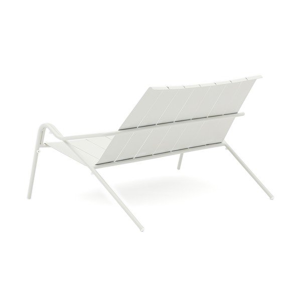 Bancă de grădină gri deschis din metal Fleole – Ezeis-image-2
