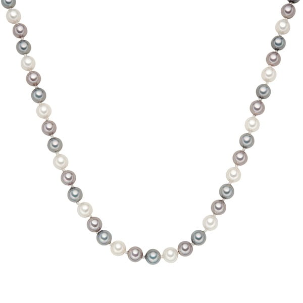 Lănțișor cu perle gri albe Perldesse Muschel, ⌀ 8 mm, lungime 42 cm