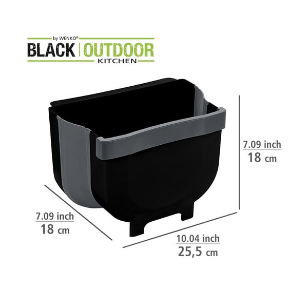 Coș de gunoi suspendat Wenko Black Outdoor Kitchen Fago, 5 l, negru-image-4