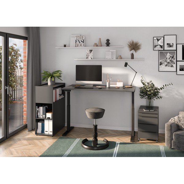 Birou cu aspect de lemn de stejar cu înălțime ajustabilă electric 80x160 cm – Germania-image-3