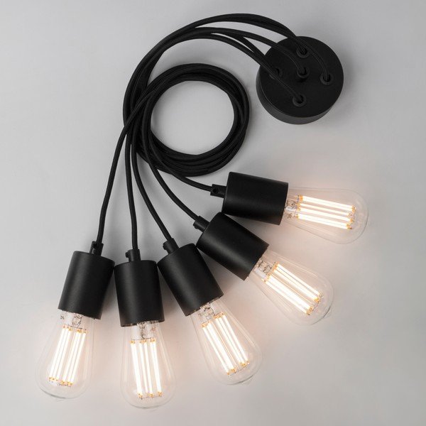 Lustră cu 5 becuri Bulb Attack Cero Basic Marine, negru-image-1