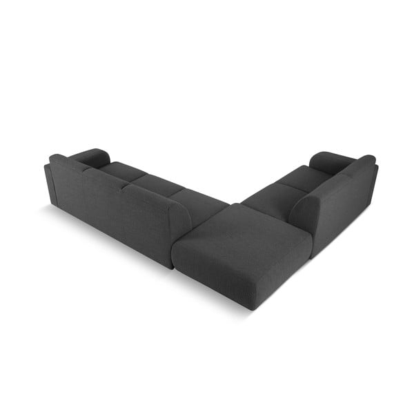 Colțar gri închis cu tapițerie din stofă bouclé (colț stânga) Molino – Micadoni Home-image-3