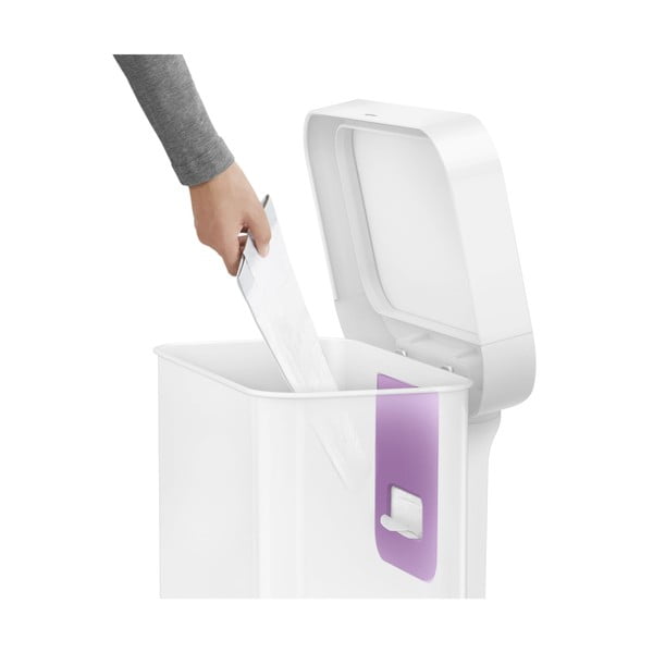 Coș de gunoi alb cu pedală din oțel 55 l – simplehuman-image-1