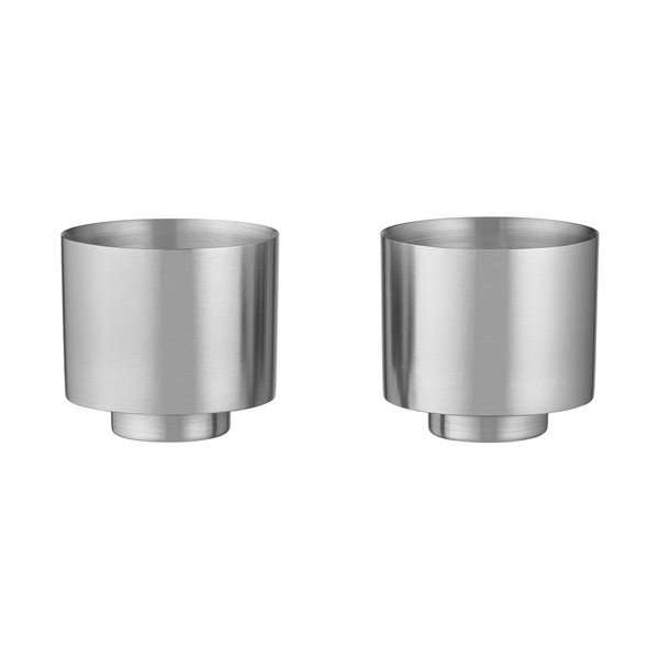 Cești argintii 2 buc. cu perete dublu din oțel inoxidabil Makoto Steel – Blomus