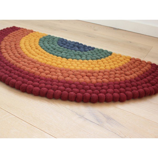 Covor cu bile din lână, pentru camera copiilor Wooldot Ball Rugs Rainbow Multi-image-1