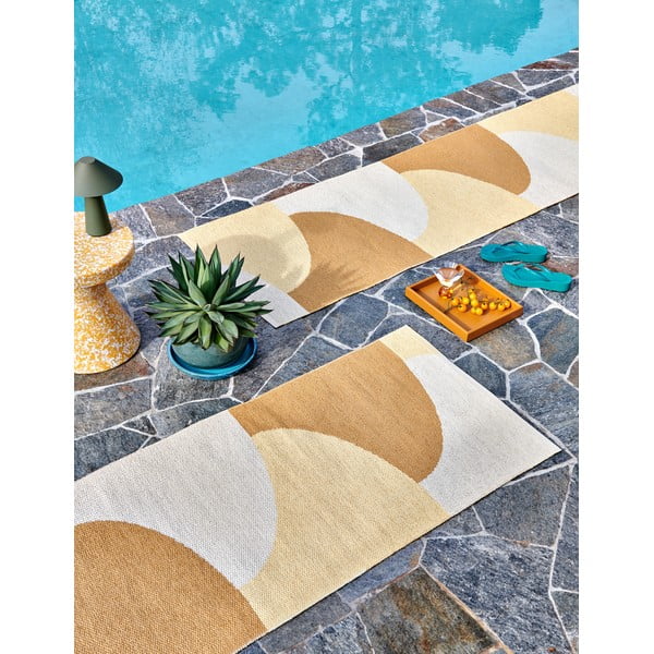 Covor tip traversă pentru interior și exterior galben ocru 70x270 cm Hill Ochre Pale Yellow – Pappelina-image-4