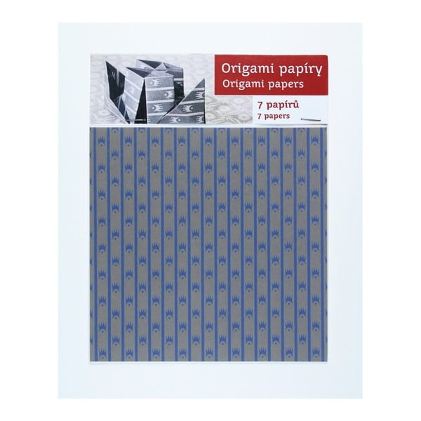 Hârtie origami Calico, albastru cu gri