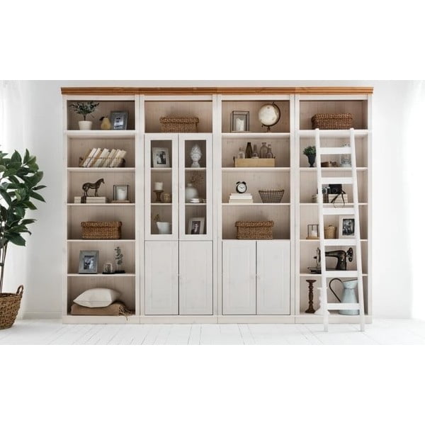 Bibliotecă albă din lemn de pin 296x223 cm Anita – Støraa-image-4