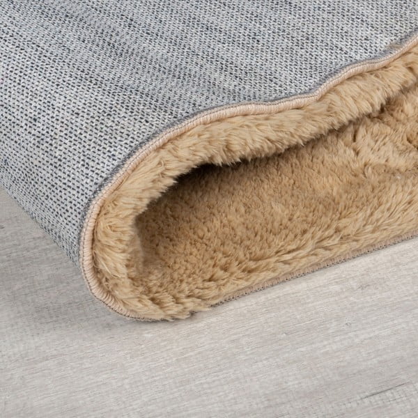 Blană maro sintetică 160x230 cm Faroe Wool Look Fur – Flair Rugs-image-2