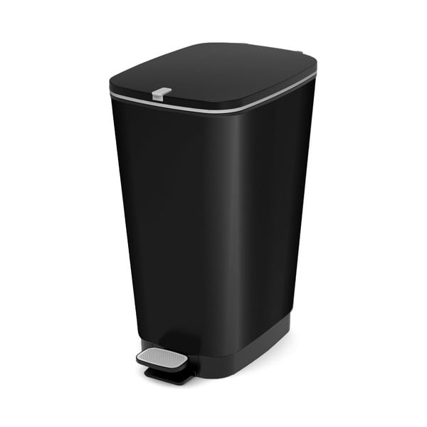 Coș de gunoi negru mat cu pedală din plastic 50 l Chic Bin – KIS