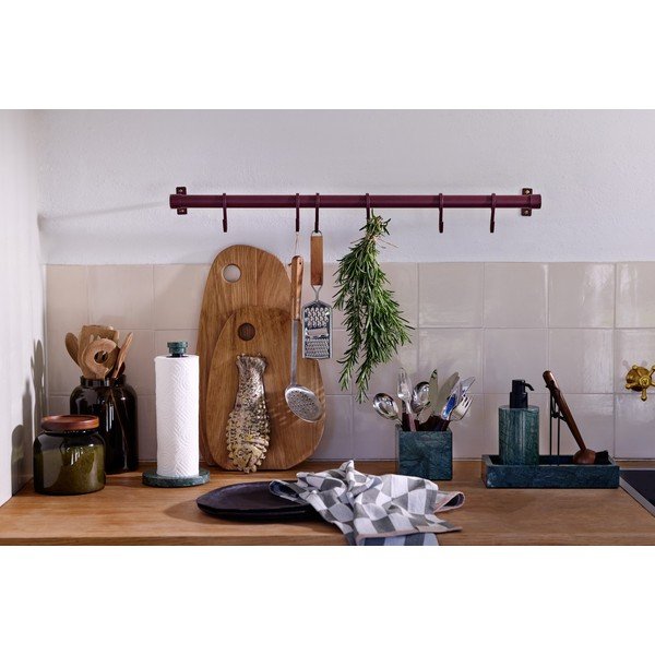 Cuier de perete burgundy din oțel inoxidabil 70 cm Hang-It – Mette Ditmer Denmark-image-4