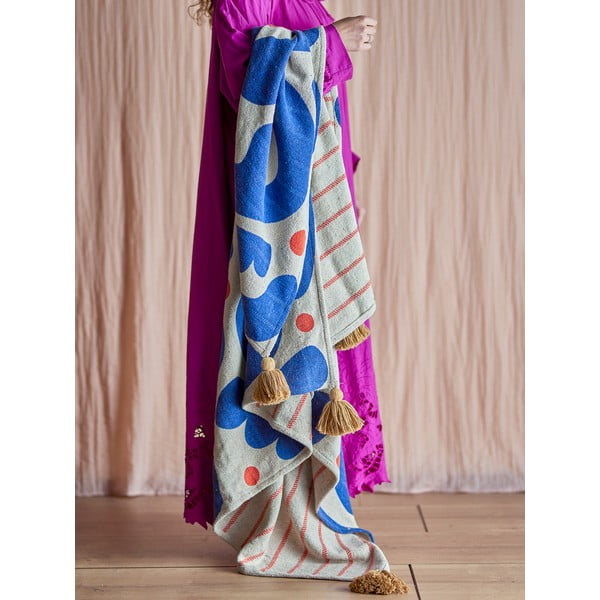 Pătură albastră 130x160 cm Eviaya – Bloomingville-image-1