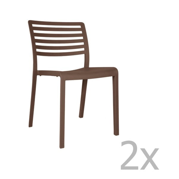 Set 2 scaune de grădină Resol Lama, maro ciocolată