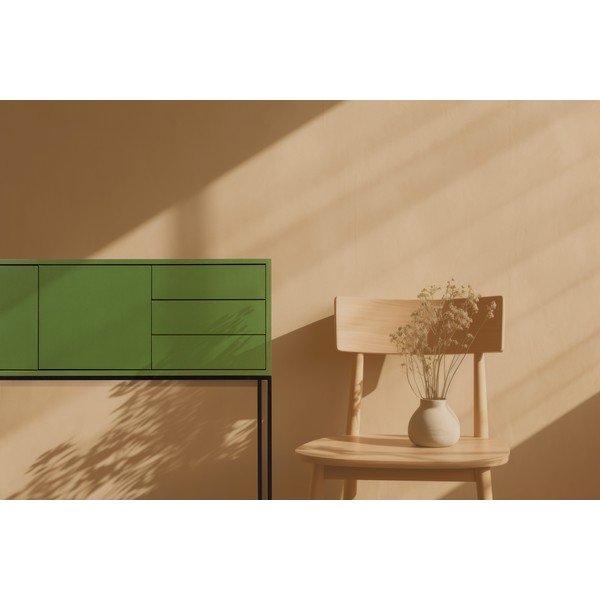 Comodă verde joasă 113x88,5 cm Scott – Really Nice Things-image-1