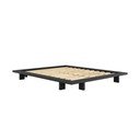 Pat dublu negru din lemn de pin cu grilă 160x200 cm Japan - Karup Design