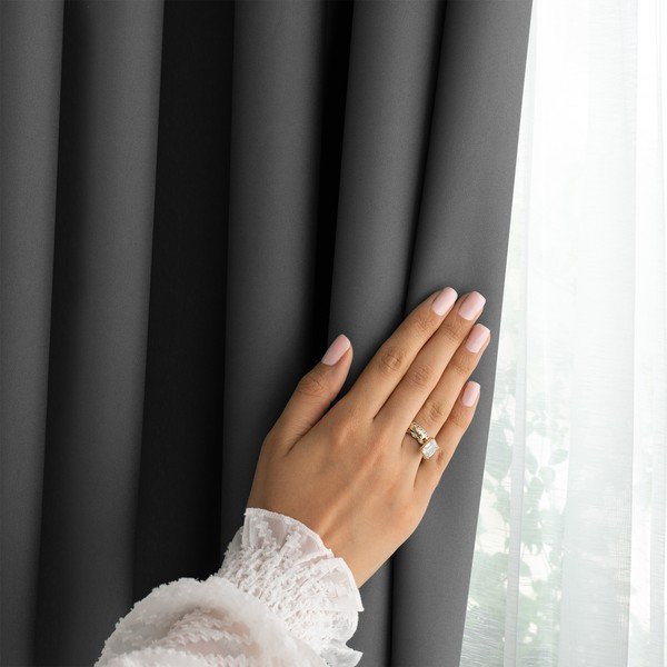 Draperie gri antracit dimout (semi-opacă) 140x250 cm Carli – Restilo-image-3