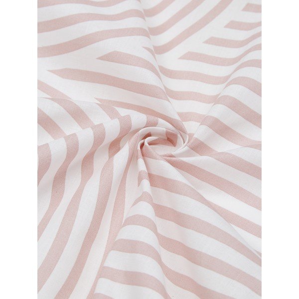Lenjerie de pat din bumbac ranforce Westwing Collection Arcs, 155 x 220 cm, roz-alb-image-1
