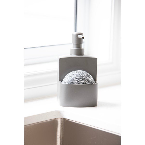 Dozator de săpun lichid gri din polirășină 250 ml Essentials – Ladelle-image-1