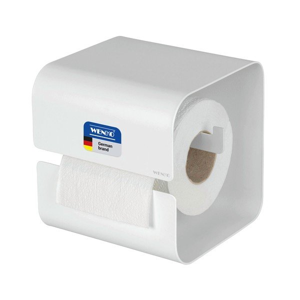 Suport pentru hârtie igienică alb autoadeziv cu Turbo-Loc din oțel Lizan – Wenko-image-3