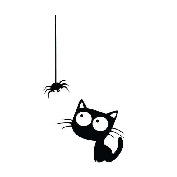 Autocolant Ambiance Cat And Spider-image-1