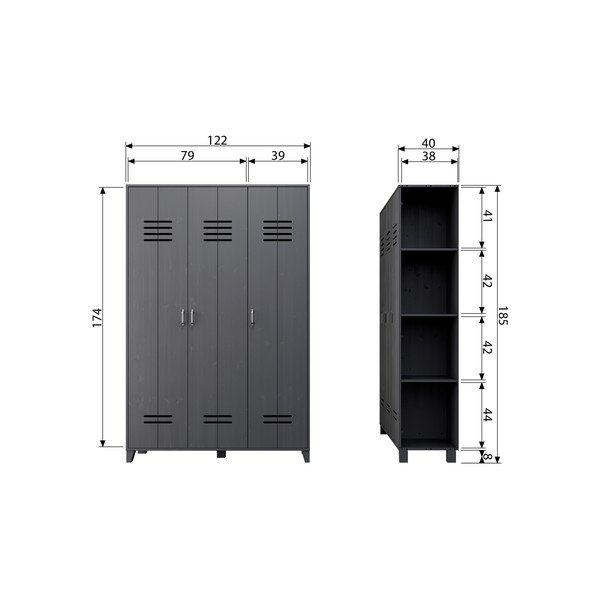 Dulap vtwonen Locker, gri închis-image-2