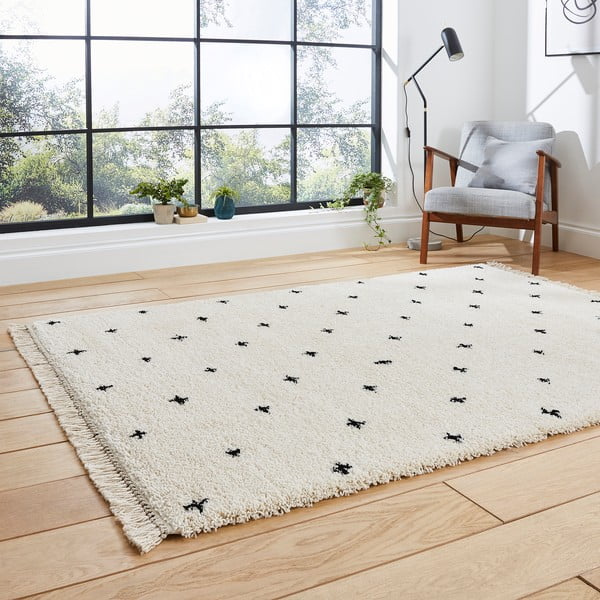 Covor Think Rugs Boho Dots, 120 x 170 cm, alb-negru-image-2
