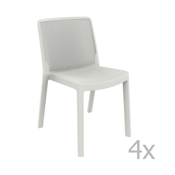 Set 4 scaune de grădină Resol Fresh Garden, alb